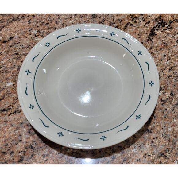Longaberger Green Woven Traditions Pottery 12" Pasta/Serving Bowl EUC - Picture 3 of 9